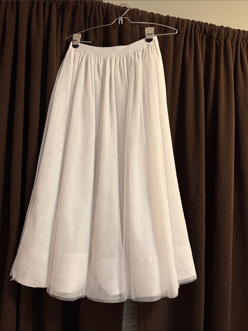Women's White A-Line Tulle Skirt